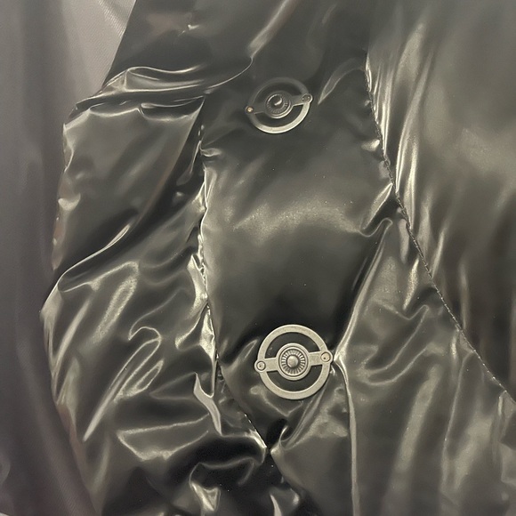 Massimo Dutti Crop Puffer Shiny Black Jacket Size M - Picture 5 of 10